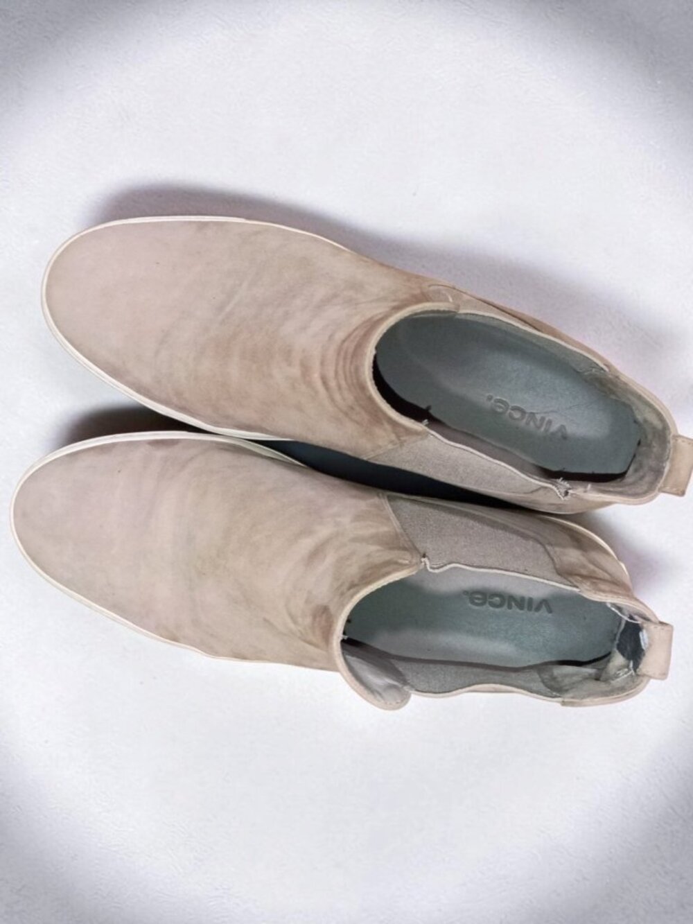 Vince Women’s Size 9 Taupe Suede High-Top Slip-On Sneakers
